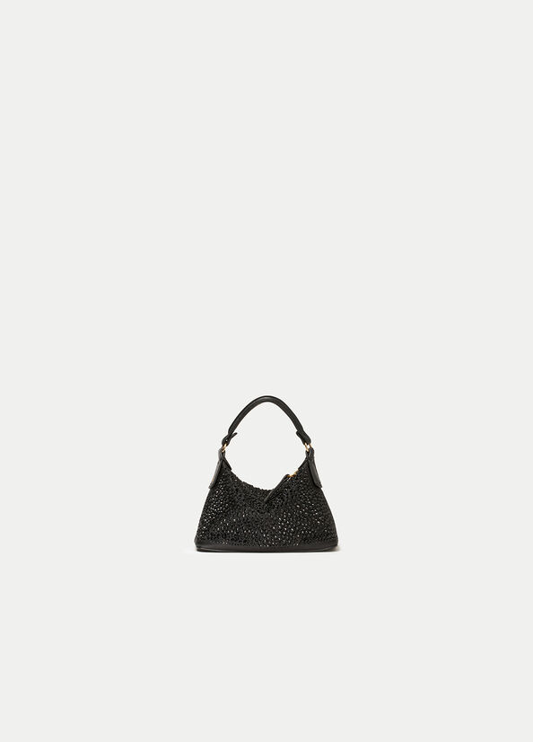 Liu Jo Micro Hobo With Gemstones Women's Crossbody Bags Black | LEO-031985