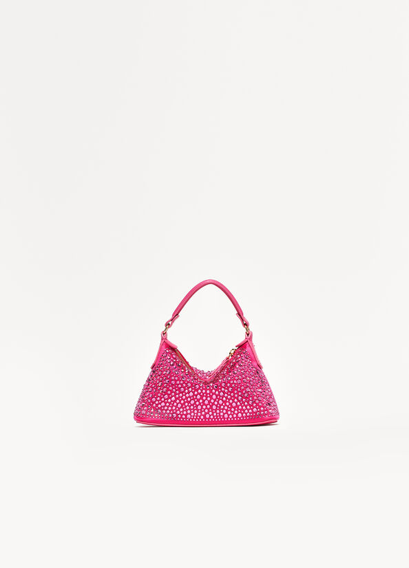 Liu Jo Mini Hobo With Gemstones Women's Crossbody Bags Fuchsia | KZE-275193