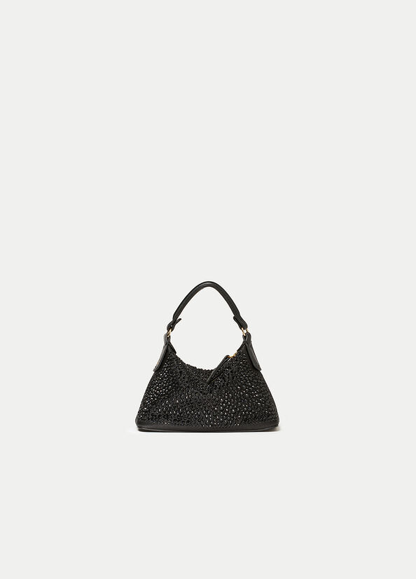 Liu Jo Mini Hobo With Gemstones Women's Crossbody Bags Black | VPC-451693