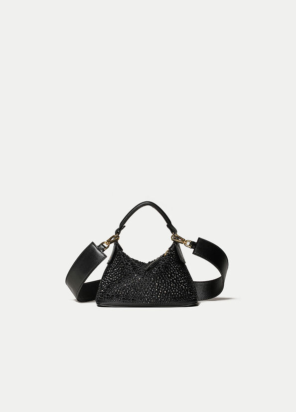 Liu Jo Mini Hobo With Gemstones Women\'s Crossbody Bags Black | VPC-451693