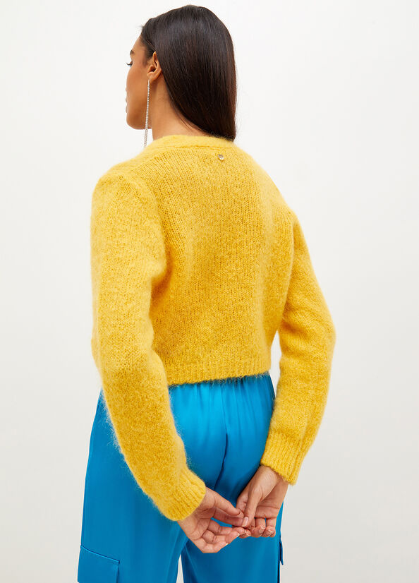 Liu Jo Mohair Cardigan Women's Sweaters Yellow | TGQ-894260