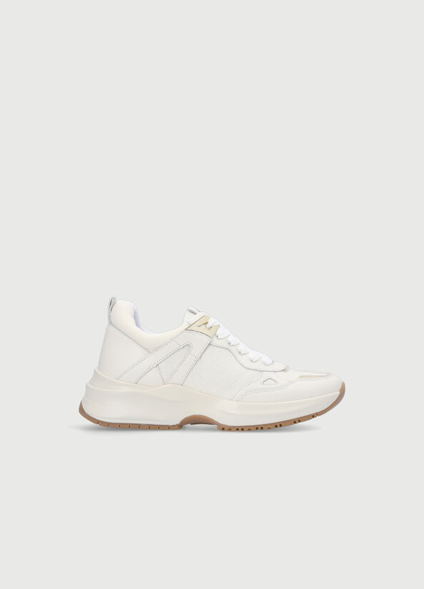 Liu Jo Monogram Leather Women's Sneakers Beige | XLQ-734098