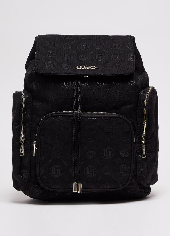 Liu Jo Monogram Women's Backpacks Black | HSE-172459