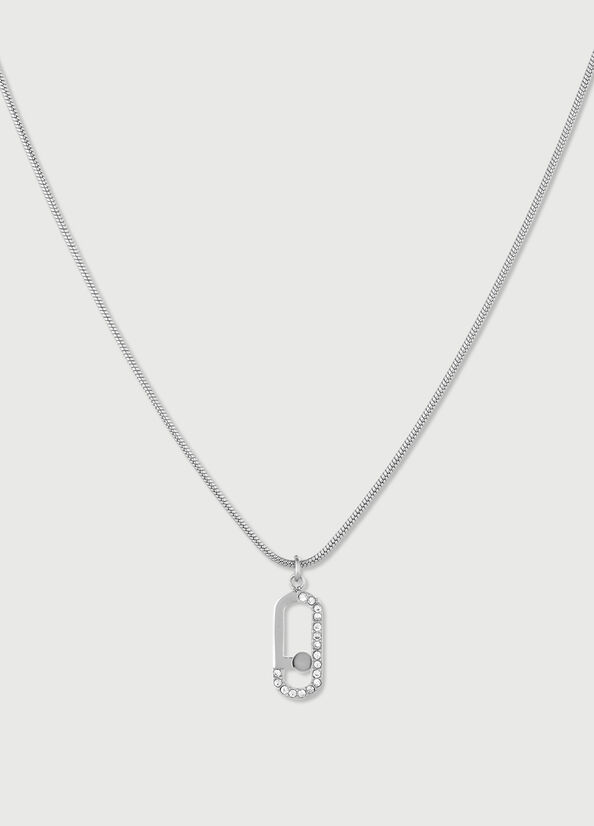 Liu Jo Necklace With Logo Charm Women's Jewelry Silver | JWB-579843