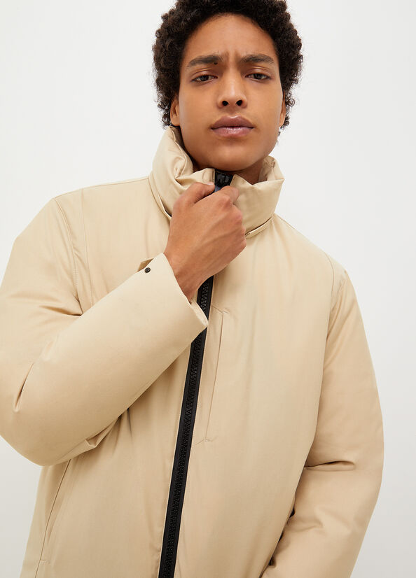 Liu Jo Padded With Hood Men's Jackets Beige | OWU-483702