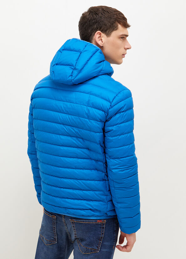 Liu Jo Padded With Hood Men's Jackets Blue | BRN-053189