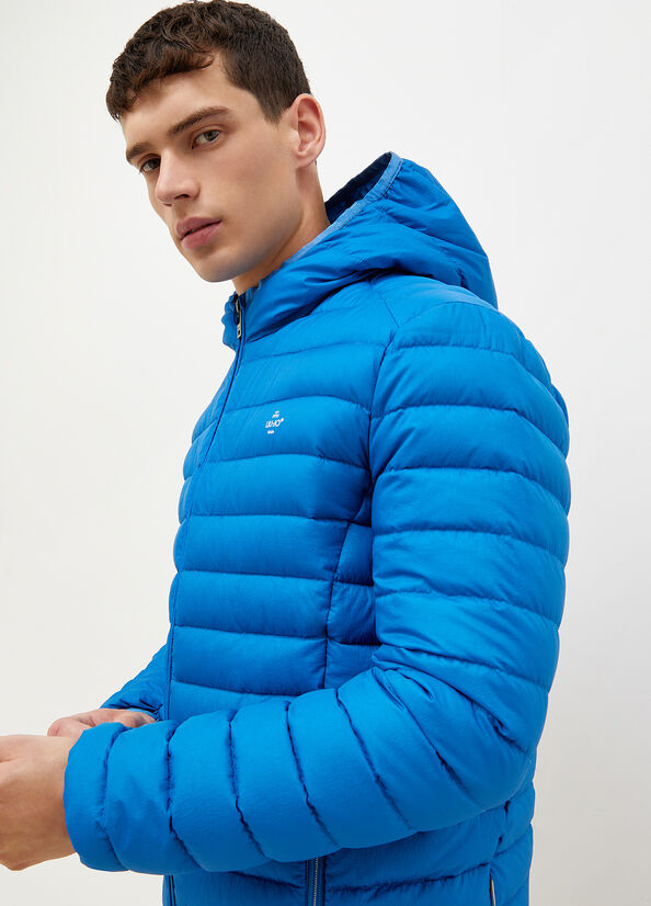 Liu Jo Padded With Hood Men's Jackets Blue | BRN-053189