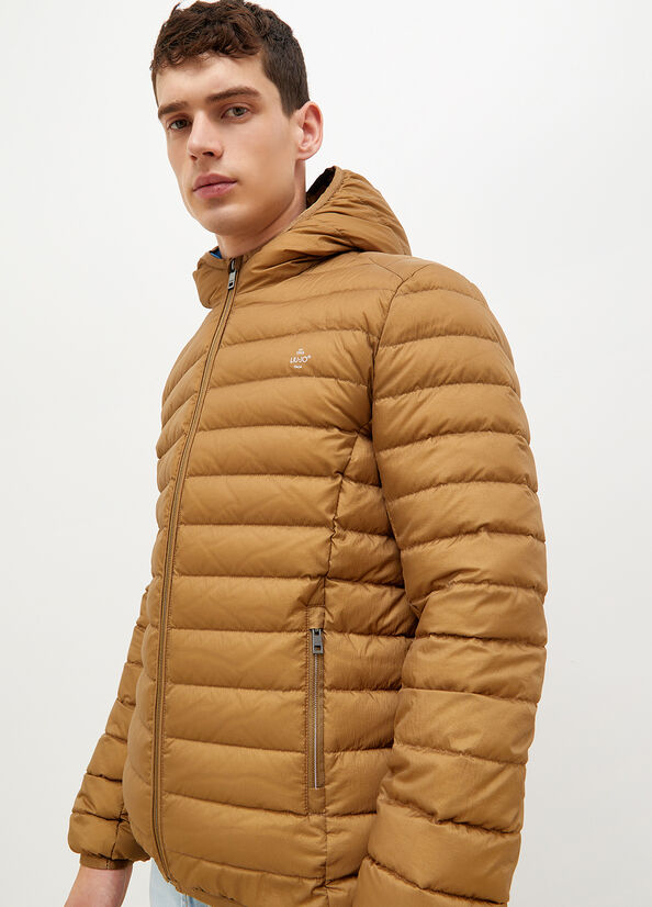 Liu Jo Padded With Hood Men's Jackets Brown | EJP-304176