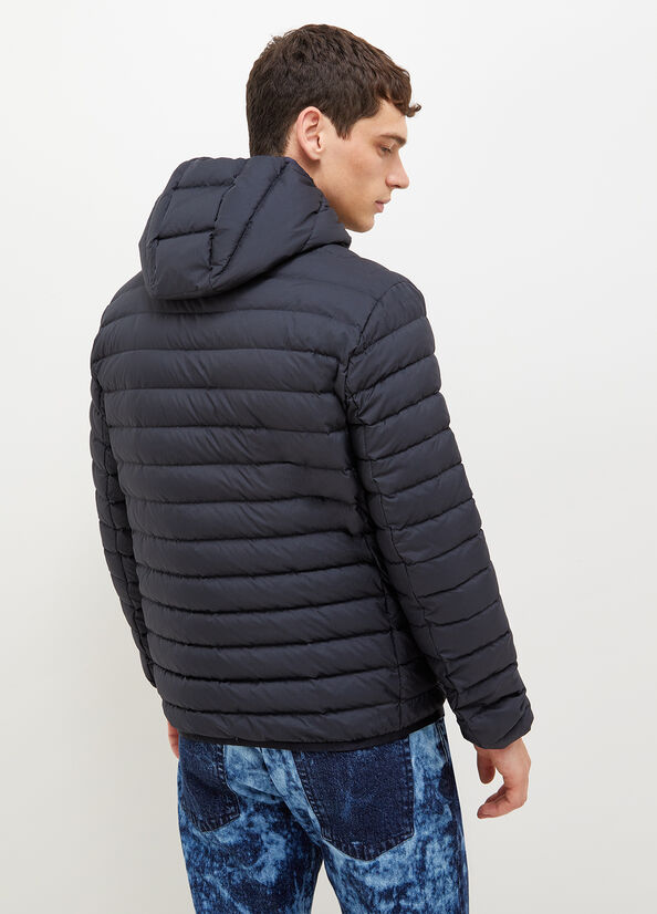 Liu Jo Padded With Hood Men's Jackets Dark Blue | MNF-652719