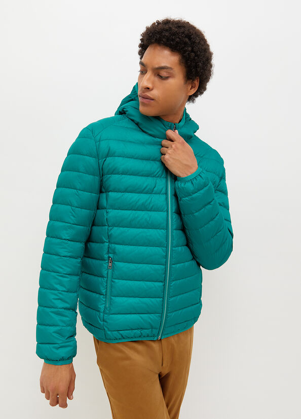 Liu Jo Padded With Hood Men\'s Jackets Turquoise | QIH-849506