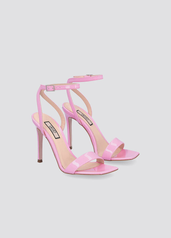 Liu Jo Patent Leather Heeled Women's Sandals Pink | GES-507842