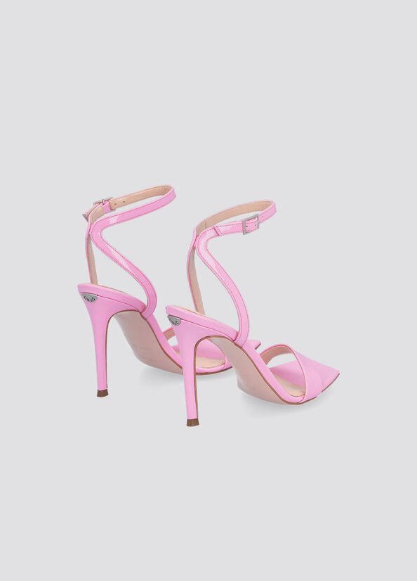 Liu Jo Patent Leather Heeled Women's Sandals Pink | GES-507842