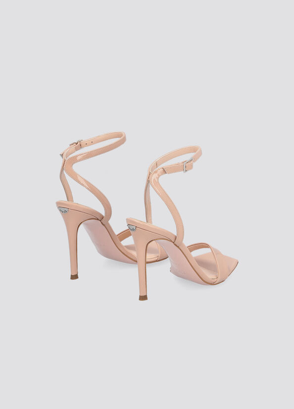 Liu Jo Patent Leather Heeled Women's Sandals Coral | IEQ-435701