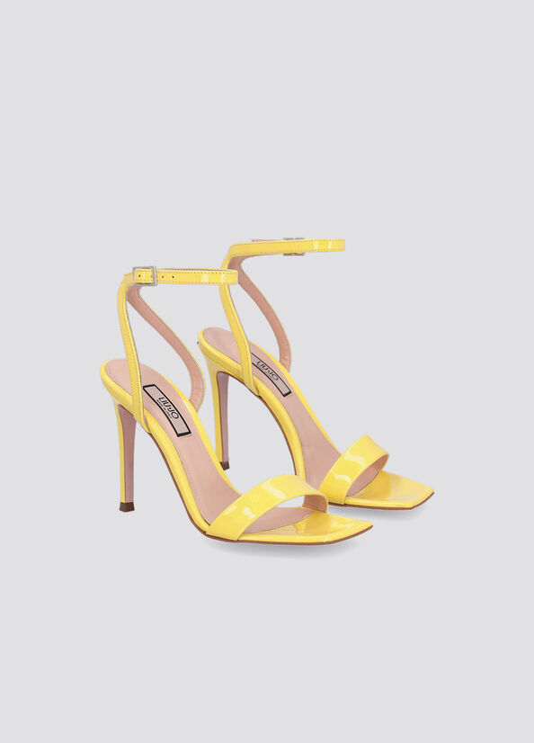 Liu Jo Patent Leather Heeled Women's Sandals Yellow | ODG-145278