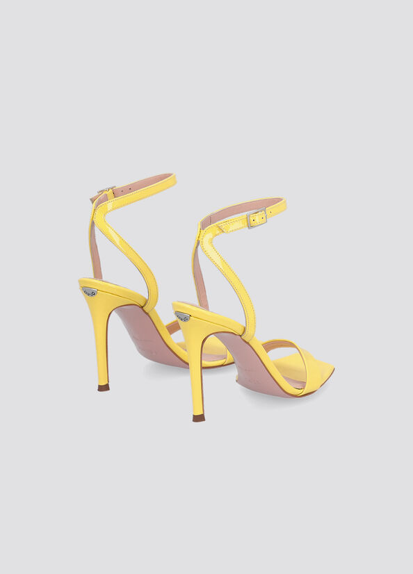 Liu Jo Patent Leather Heeled Women's Sandals Yellow | ODG-145278