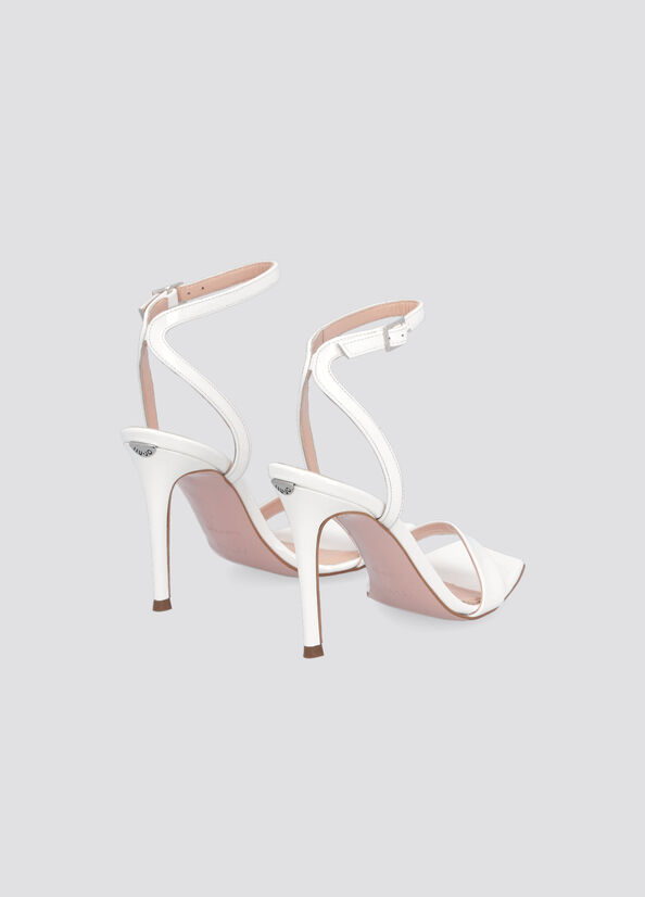 Liu Jo Patent Leather Heeled Women's Sandals White | QOV-786495