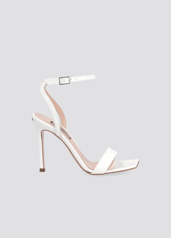 Liu Jo Patent Leather Heeled Women\'s Sandals White | QOV-786495