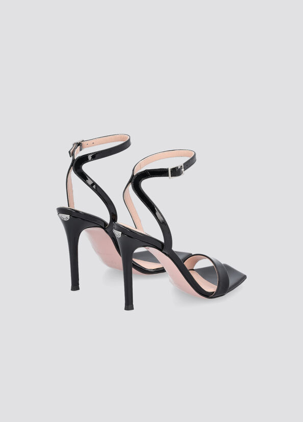 Liu Jo Patent Leather Heeled Women's Sandals Black | XBP-786542