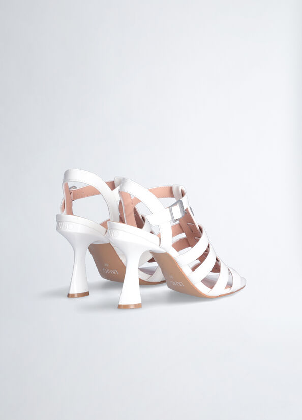 Liu Jo Patent Leather Heeled Women's Sandals White | XMA-908243