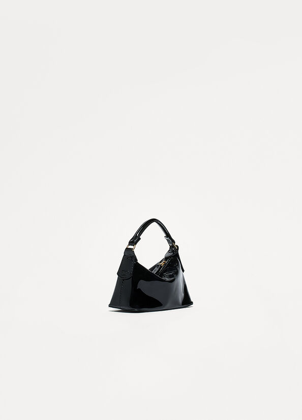 Liu Jo Patent Leather Micro Hobo Women's Crossbody Bags Black | BMC-268534