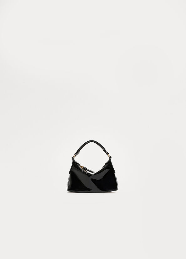 Liu Jo Patent Leather Micro Hobo Women's Crossbody Bags Black | BMC-268534