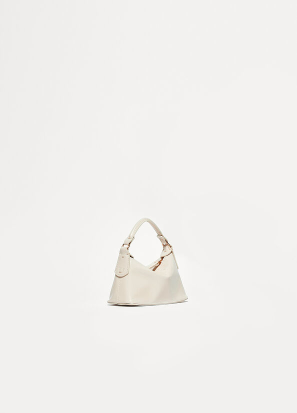 Liu Jo Patent Leather Micro Hobo Women's Crossbody Bags White | QUW-956021