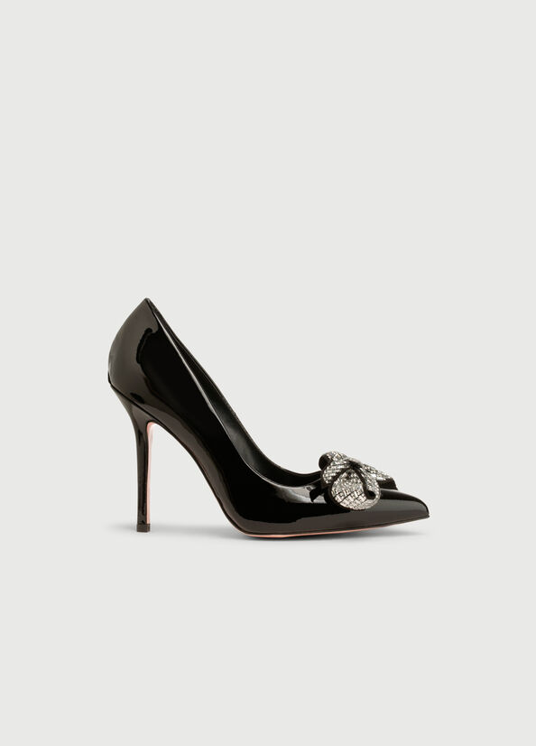 Liu Jo Patent Leather With Bow Women's High Heels Black | KDR-580736