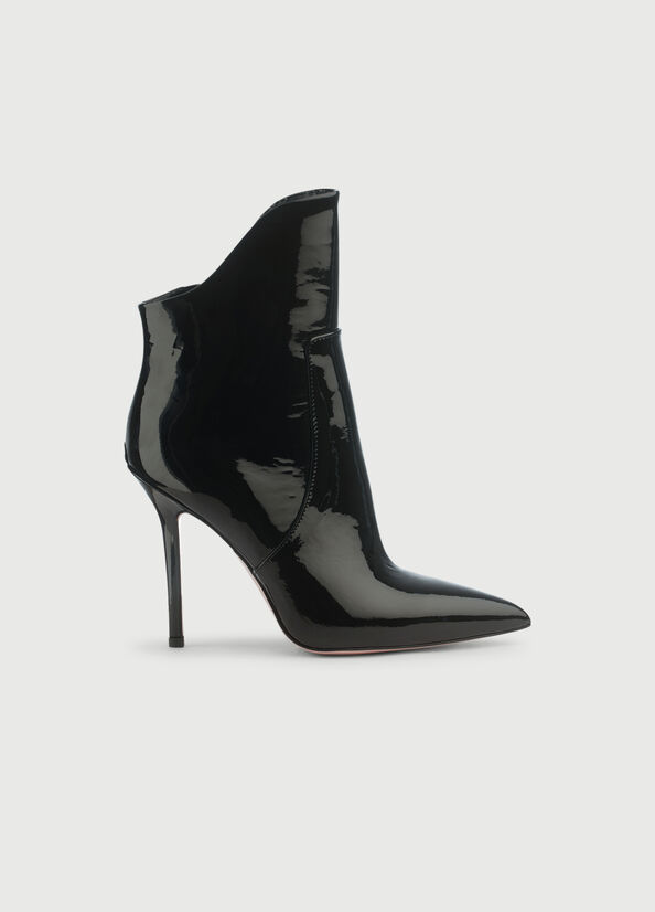 Liu Jo Patent Leather With Stiletto Heel Women's Ankle Boots Black | QCD-192560