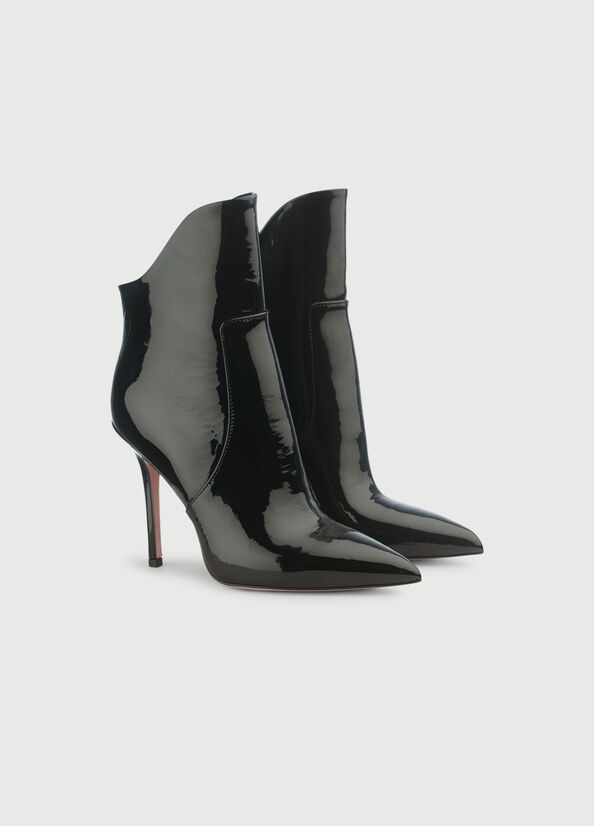 Liu Jo Patent Leather With Stiletto Heel Women's Ankle Boots Black | QCD-192560