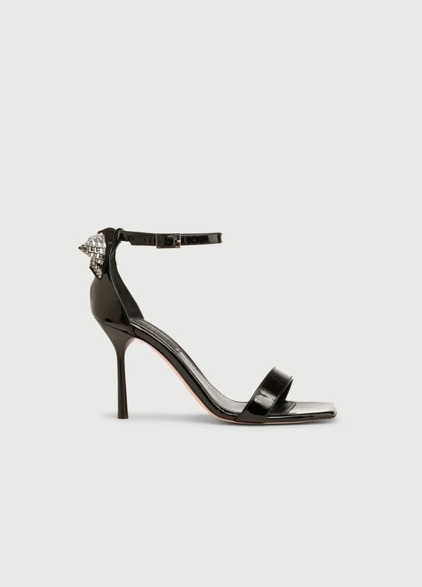 Liu Jo Patent Leather With Stiletto Heel Women's Sandals Black | ZFW-468031