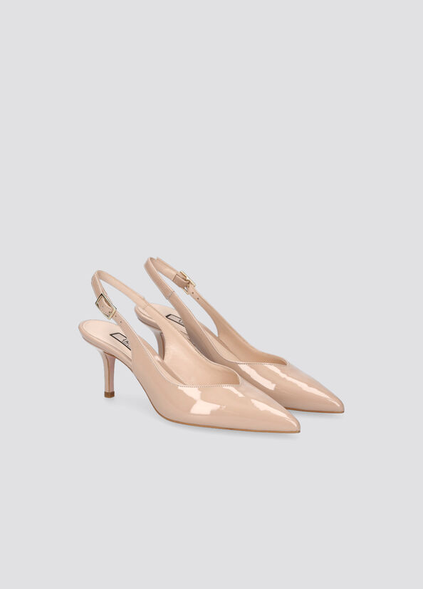 Liu Jo Patent Slingback Women's High Heels Beige | PAW-764109