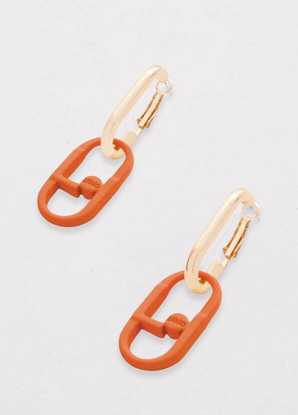 Liu Jo Pendant Earrings With Monogram Women's Jewelry Orange | CSI-978624