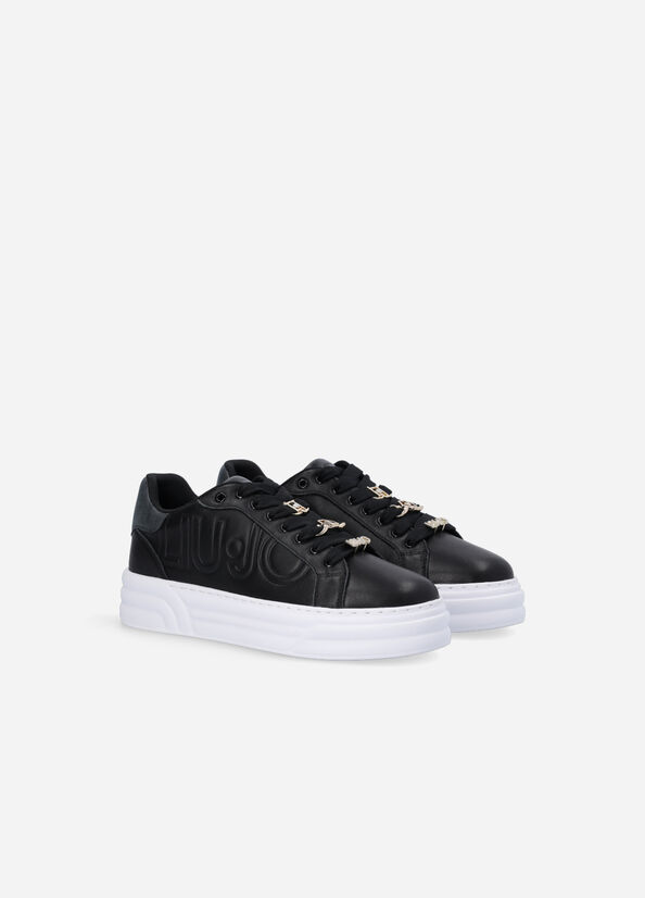 Liu Jo Platform With Jewel Details Women's Sneakers Black | JYS-293548