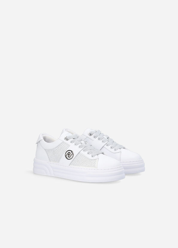 Liu Jo Platform With Studs Women's Sneakers White | WIZ-905632