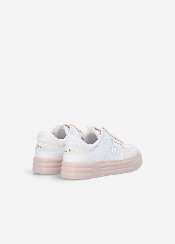 Liu Jo Platform With Two-Tone Sole Women's Sneakers White / Pink | IJT-602314