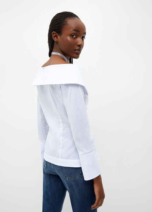 Liu Jo Poplin Blouse Women's Shirts White | GUD-560813