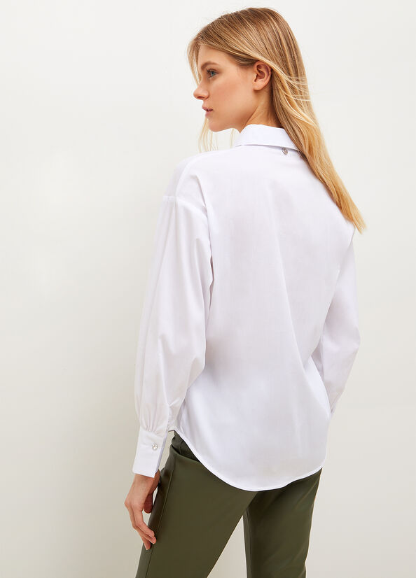 Liu Jo Poplin Women's Shirts White | MUP-258106