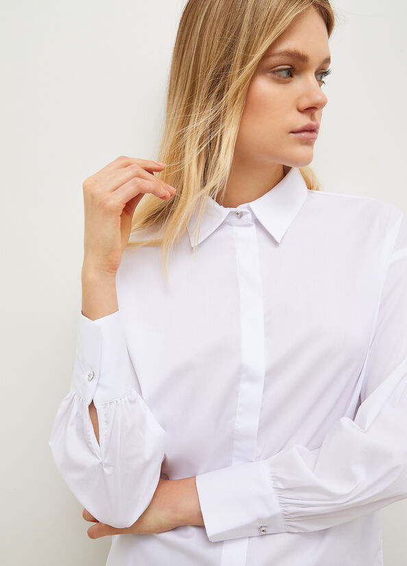 Liu Jo Poplin Women's Shirts White | MUP-258106