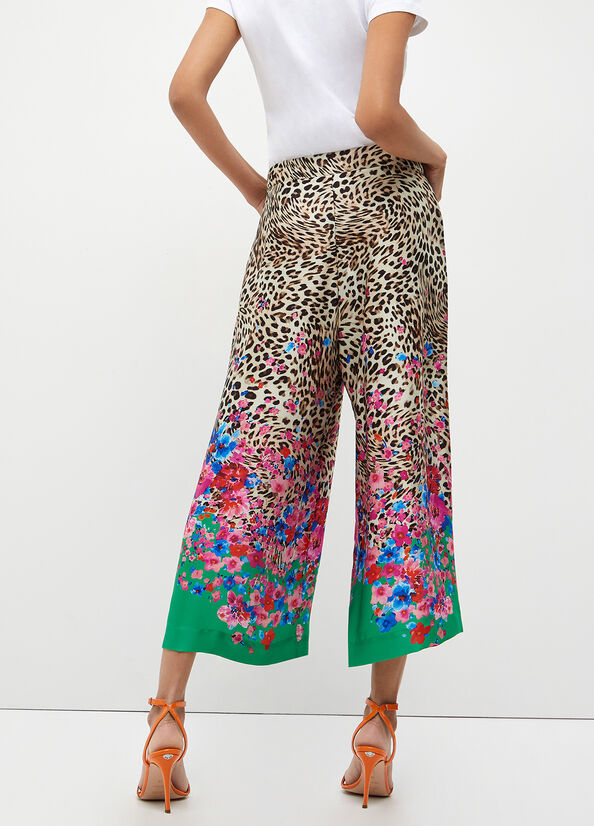 Liu Jo Printed Palazzo Women's Pants Green | VUP-362580