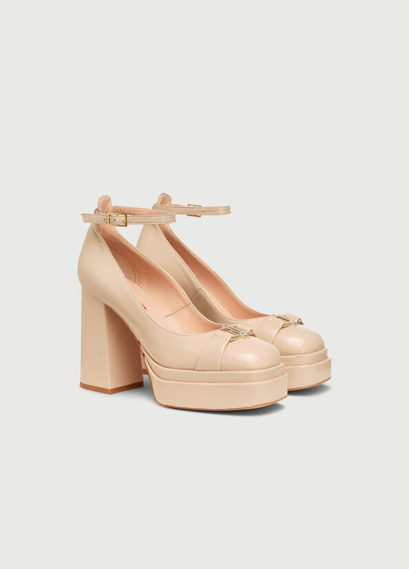 Liu Jo Pumps With Wide Women's High Heels Beige | ANV-236819