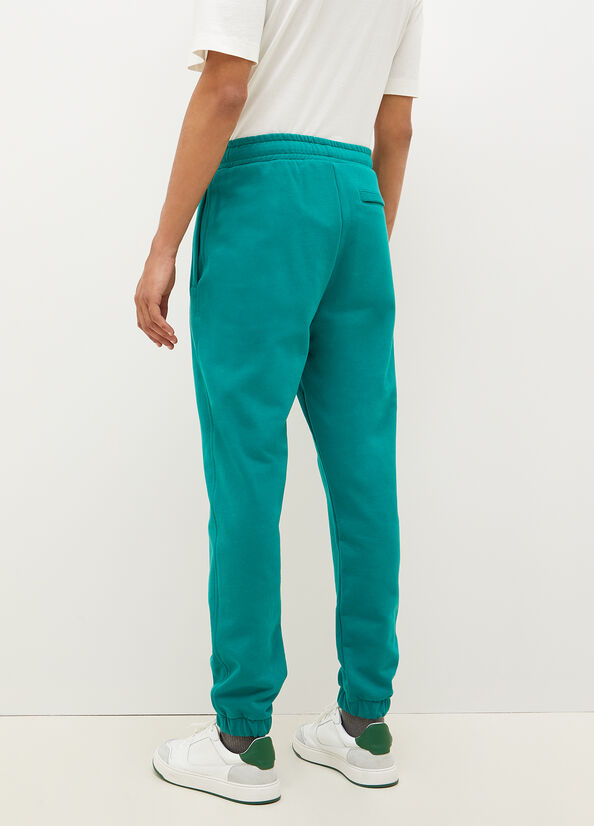 Liu Jo Pure Cotton Joggers Men's Pants Green | VRT-073982