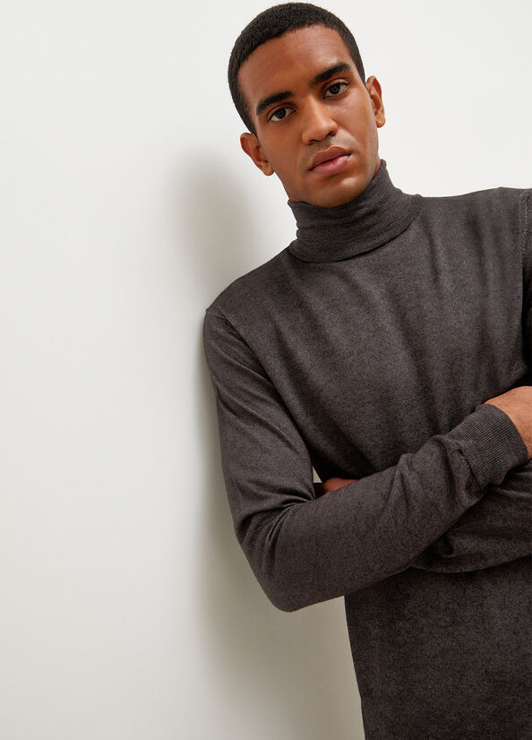 Liu Jo Pure Turtleneck Men's Sweaters Dark Grey | CEV-592087