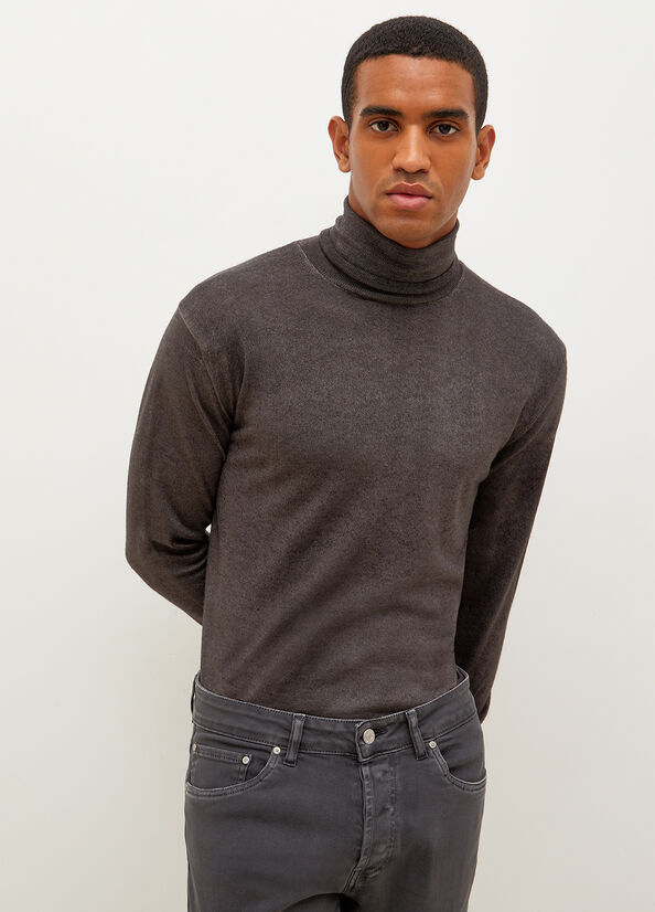 Liu Jo Pure Turtleneck Men\'s Sweaters Dark Grey | CEV-592087