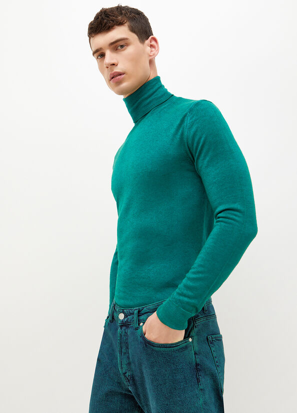 Liu Jo Pure Turtleneck Men\'s Sweaters Green | NQK-358290