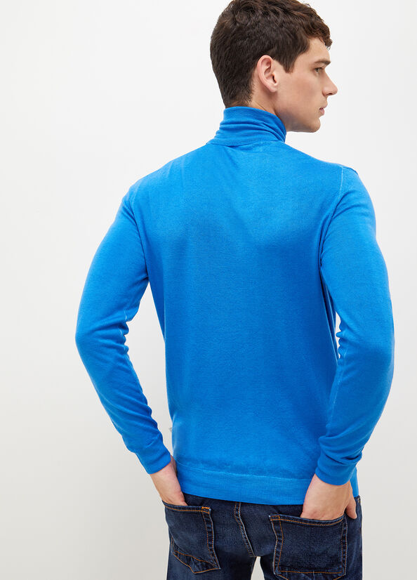 Liu Jo Pure Turtleneck Men's Sweaters Royal Blue | AOL-069241