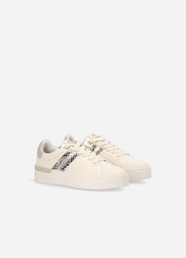 Liu Jo Python-Print Women's Sneakers Beige | ZEU-308729