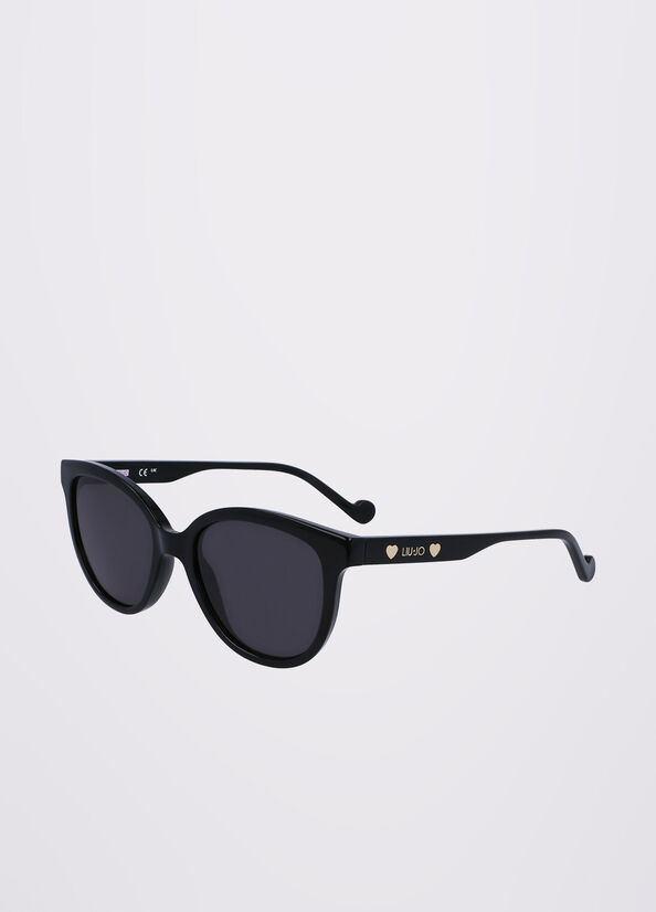 Liu Jo Rectangular Women's Sunglasses Black | KRV-360819