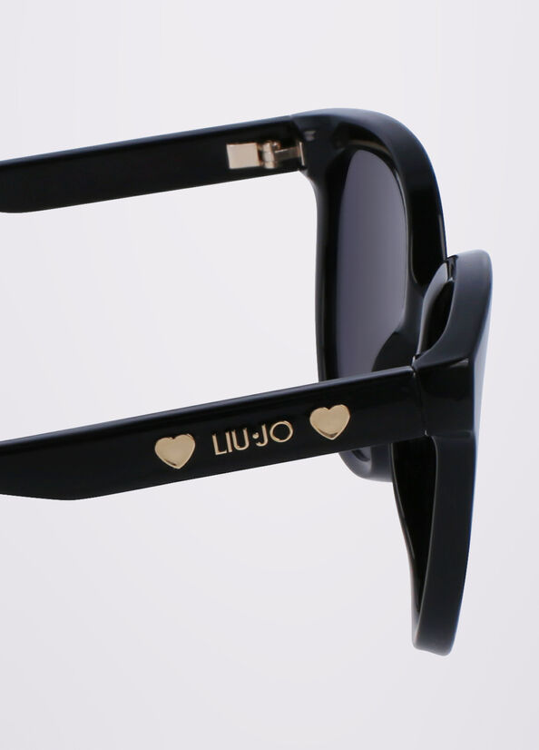 Liu Jo Rectangular Women's Sunglasses Black | KRV-360819