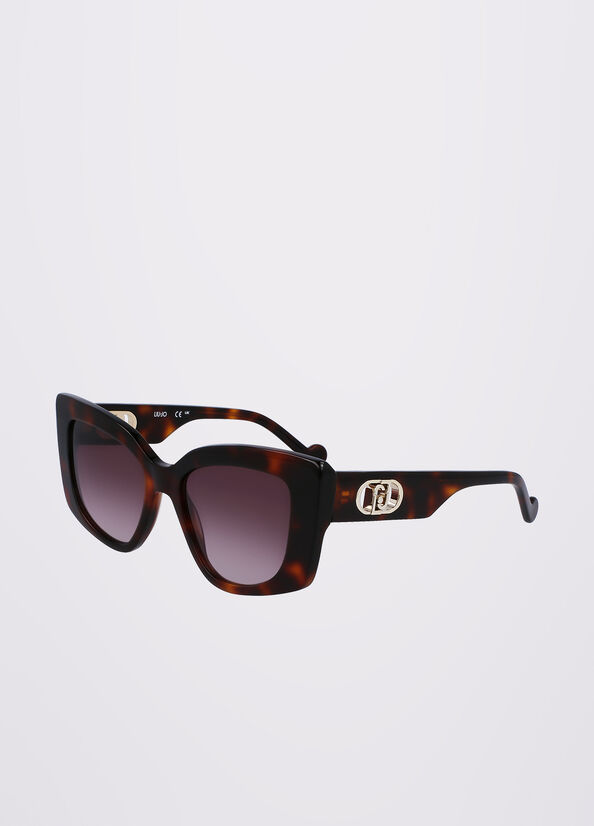 Liu Jo Rectangular Women's Sunglasses Black | YXS-794853