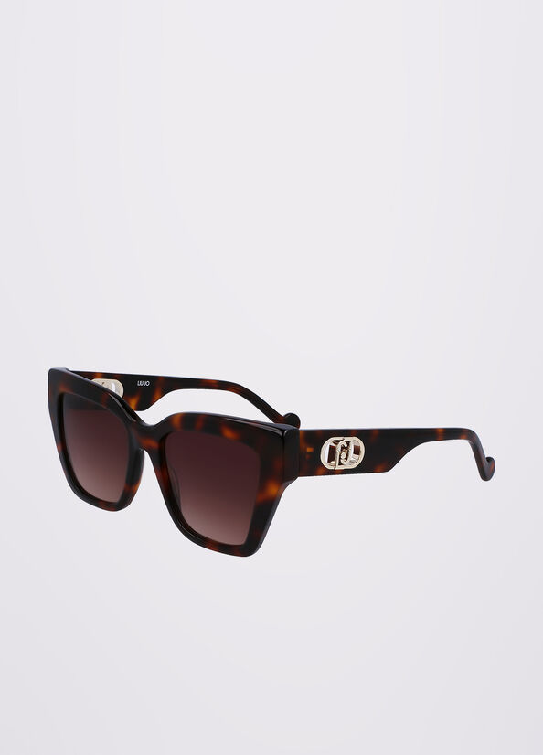 Liu Jo Rectangular Women's Sunglasses Brown | GFC-321748